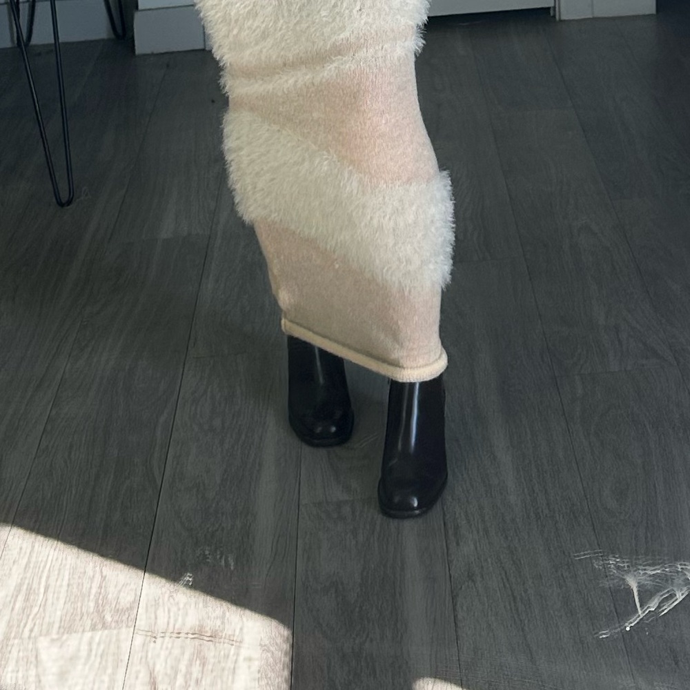 Chocolate Brown Leather Block Heel Vintage Ankle Booties - Picture 10 of 10